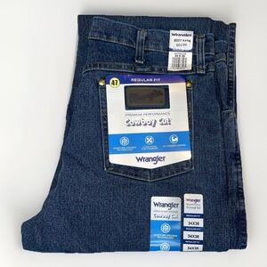 Wrangler Men's W34 x L36 Blue Regular Fit Performance Cowboy Cut Jeans NWT